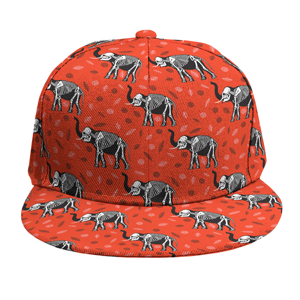 Elephant Skeleton X-Ray Pattern Print Snapback Cap