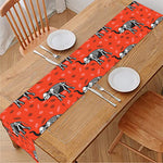 Elephant Skeleton X-Ray Pattern Print Table Runner