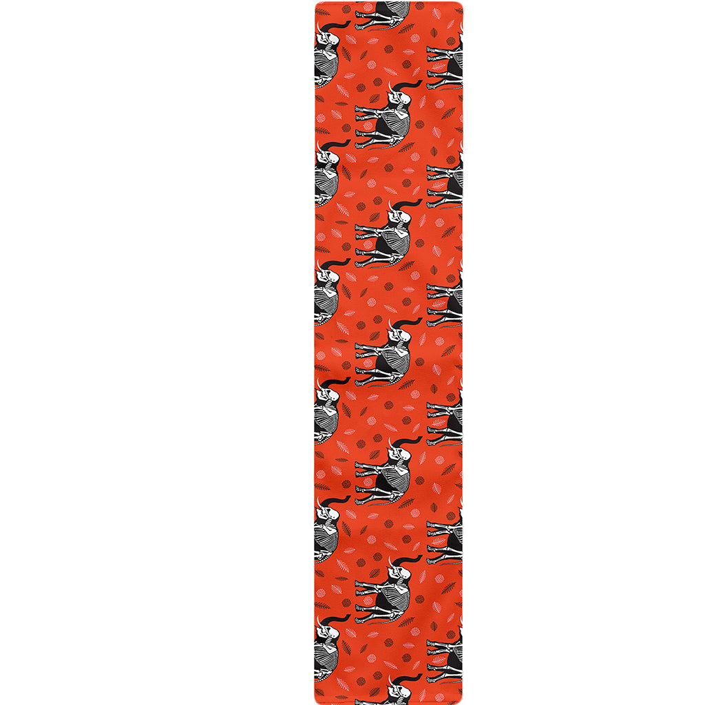 Elephant Skeleton X-Ray Pattern Print Table Runner
