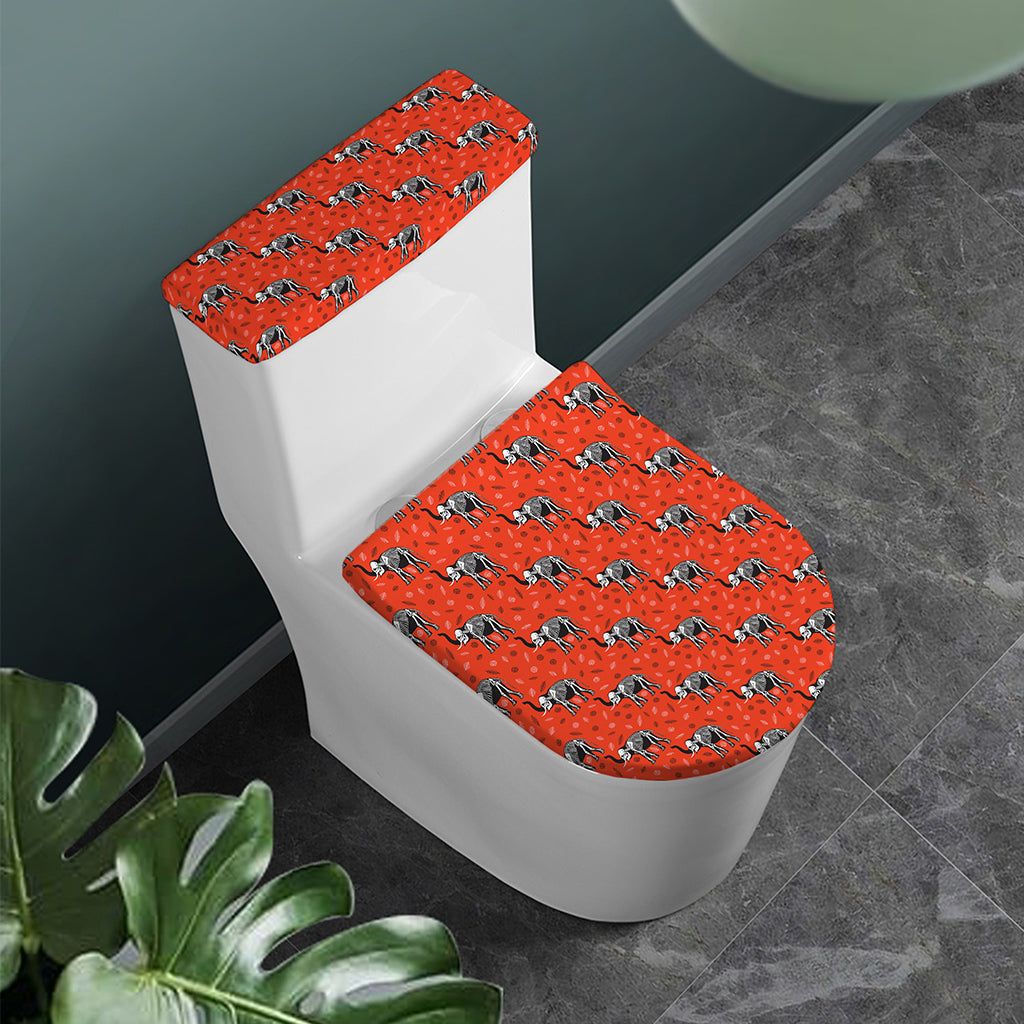Elephant Skeleton X-Ray Pattern Print Toilet Lid And Tank Cover Set