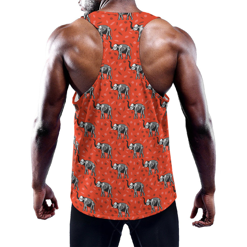 Elephant Skeleton X-Ray Pattern Print Training Tank Top