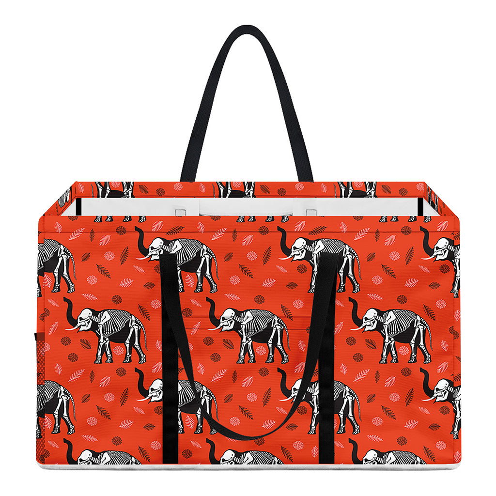 Elephant Skeleton X-Ray Pattern Print Utility Tote Bag