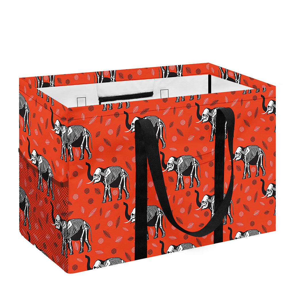 Elephant Skeleton X-Ray Pattern Print Utility Tote Bag