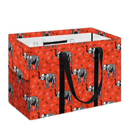 Elephant Skeleton X-Ray Pattern Print Utility Tote Bag