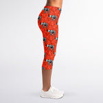 Elephant Skeleton X-Ray Pattern Print Women's Capri Leggings