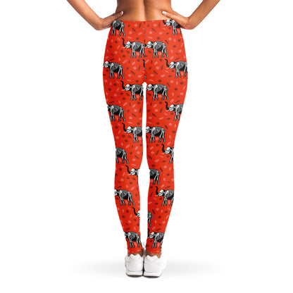 Elephant Skeleton X-Ray Pattern Print Women's Leggings