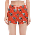 Elephant Skeleton X-Ray Pattern Print Women's Split Running Shorts