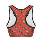 Elephant Skeleton X-Ray Pattern Print Women's Sports Bra
