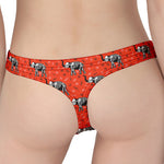 Elephant Skeleton X-Ray Pattern Print Women's Thong