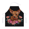 Embroidery Chihuahua And Flower Print Adjustable Apron