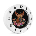 Embroidery Chihuahua And Flower Print Alarm Clock
