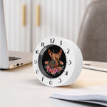 Embroidery Chihuahua And Flower Print Alarm Clock
