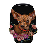 Embroidery Chihuahua And Flower Print Baby Seat Cover