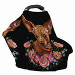 Embroidery Chihuahua And Flower Print Baby Seat Cover