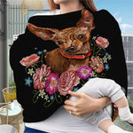 Embroidery Chihuahua And Flower Print Baby Seat Cover