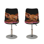 Embroidery Chihuahua And Flower Print Bar Stool Covers