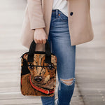 Embroidery Chihuahua And Flower Print Bible Tote Bag