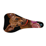 Embroidery Chihuahua And Flower Print Bicycle Seat Cover
