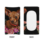 Embroidery Chihuahua And Flower Print Changing Pad Cover