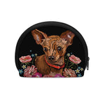 Embroidery Chihuahua And Flower Print Coin Purse