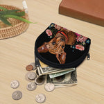 Embroidery Chihuahua And Flower Print Coin Purse
