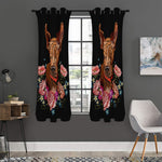 Embroidery Chihuahua And Flower Print Curtain