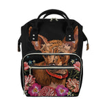 Embroidery Chihuahua And Flower Print Diaper Bag