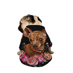 Embroidery Chihuahua And Flower Print Dog Zip Up Jacket