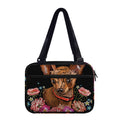 Embroidery Chihuahua And Flower Print Double Strap Bible Bag