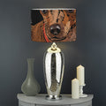 Embroidery Chihuahua And Flower Print Drum Lamp Shade
