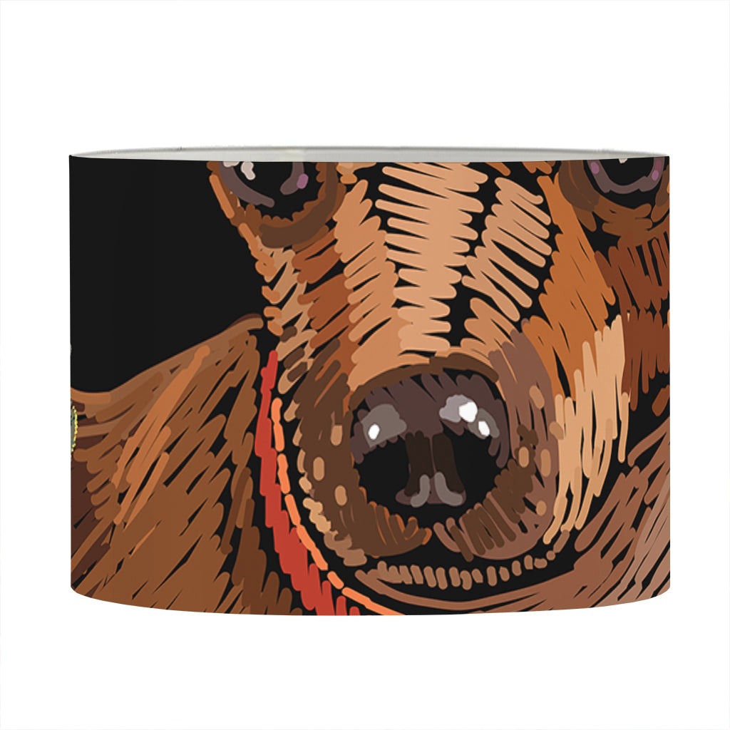 Embroidery Chihuahua And Flower Print Drum Lamp Shade