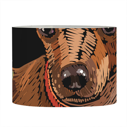 Embroidery Chihuahua And Flower Print Drum Lamp Shade