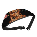 Embroidery Chihuahua And Flower Print Fanny Pack