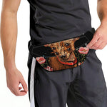 Embroidery Chihuahua And Flower Print Fanny Pack