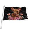 Embroidery Chihuahua And Flower Print Flag