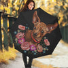 Embroidery Chihuahua And Flower Print Foldable Umbrella