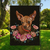 Embroidery Chihuahua And Flower Print Garden Flag