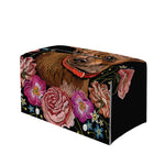 Embroidery Chihuahua And Flower Print Leather Tissue Box Cover