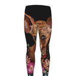 Embroidery Chihuahua And Flower Print Men's leggings