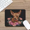 Embroidery Chihuahua And Flower Print Mouse Pad