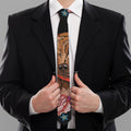 Embroidery Chihuahua And Flower Print Necktie