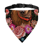 Embroidery Chihuahua And Flower Print Over The Collar Dog Bandana