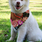Embroidery Chihuahua And Flower Print Over The Collar Dog Bandana