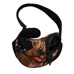 Embroidery Chihuahua And Flower Print Pet Sling Carrier