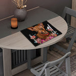 Embroidery Chihuahua And Flower Print Placemat