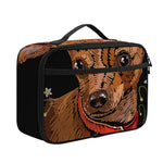 Embroidery Chihuahua And Flower Print Portable Lunch Bag