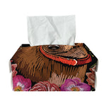 Embroidery Chihuahua And Flower Print Rectangle Tissue Box Cover