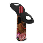 Embroidery Chihuahua And Flower Print Single Neoprene Wine Tote