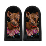 Embroidery Chihuahua And Flower Print Skillet Handle Cover
