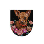 Embroidery Chihuahua And Flower Print Toilet Lid Cover